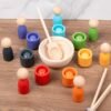 Balls Cups Peg Dolls Wooden Rainbow Toys - Image 4