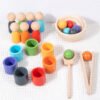 Balls Cups Peg Dolls Wooden Rainbow Toys