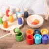 Balls Cups Peg Dolls Wooden Rainbow Toys - Image 2