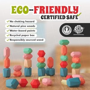 36 Pcs Wooden Stacking Blocks