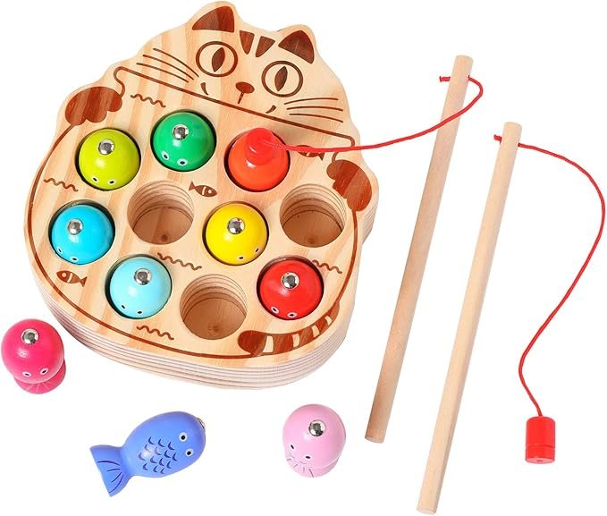Montessori Magnetic Wooden Fishing Game