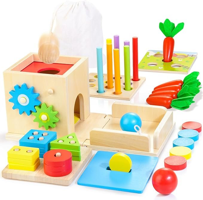 Wooden Montessori Object Permanence Box