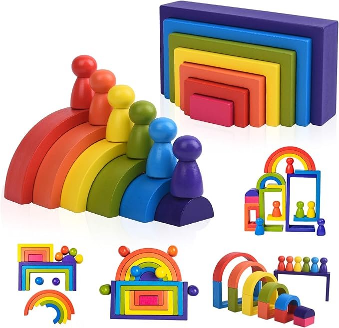 Rainbow Stacking Blocks Set